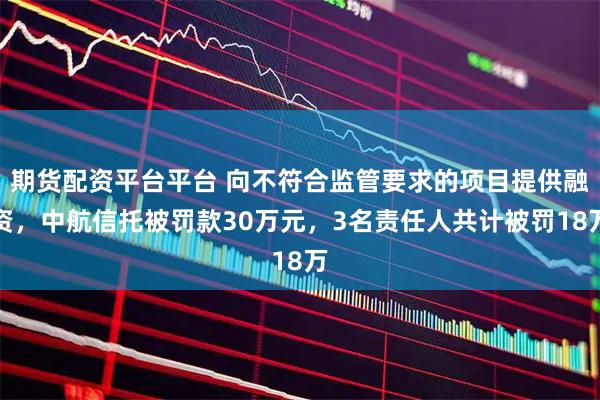 期货配资平台平台 向不符合监管要求的项目提供融资，中航信托被罚款30万元，3名责任人共计被罚18万